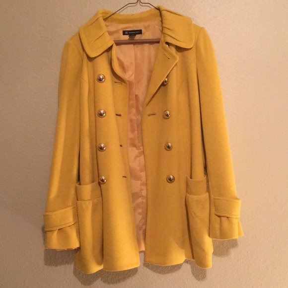 Sz small yellow pea coat - Picture 1 of 2